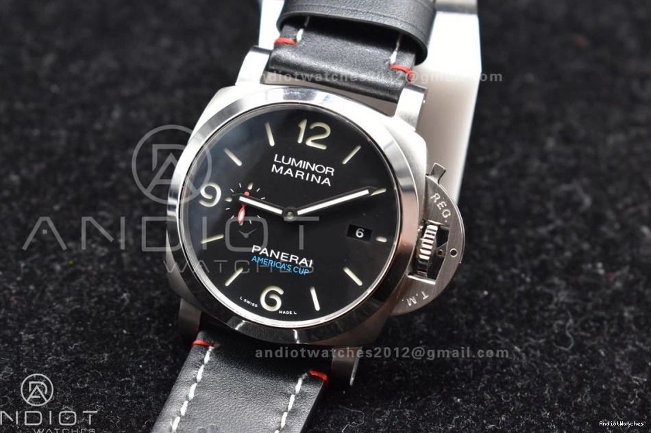 on  PAM732 Strap Green 1:1 P OnTrend Dial Leather Brown Dark Best 999 TTF Edition 0210